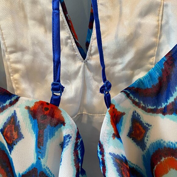 Bebe Multicolor Print Hi Lo Dress Size Medium - Picture 8 of 11